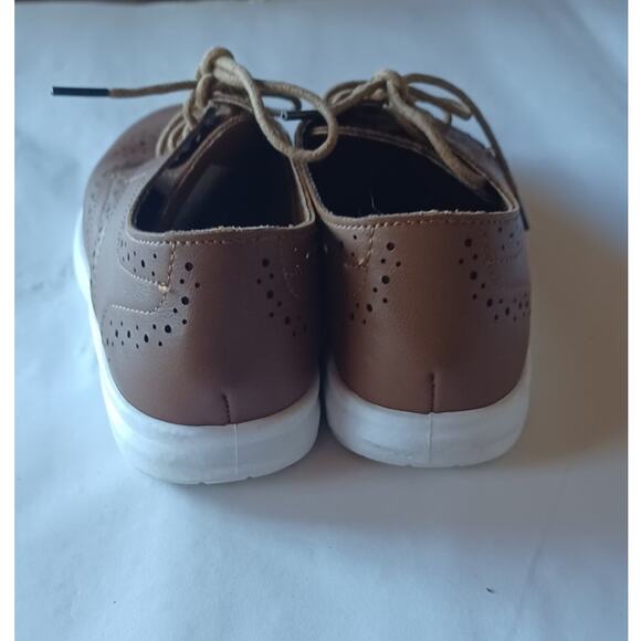 Steve Madden Shoes Loafers Lace up Men's Size 5 Women's 8 Brown Laser Cut Design - Picture 4 of 8